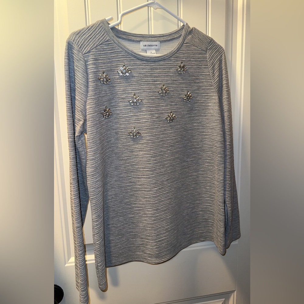Liz Claiborne rhinestone embellish top